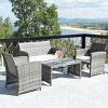 Tangkula 4 PCS Patio Wicker Furniture Outdoor Rattan Chairs w/Cushions - 3 of 4