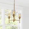 Sunset Lighting Stella 3 Light Chandelier, Clear Glass Steel with Champagne Gold Finish - 4 of 4