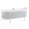 CAVINAS Oval Foam Storage Ottoman Bench with Rubberwood Legs,Upholstered Storage Ottoman,Storage Bench for Living Room,Bedroom - 3 of 4