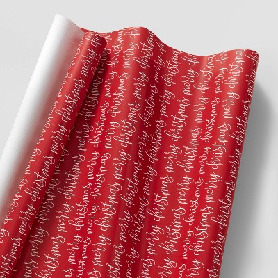 55 sq ft Merry Christmas Gift Wrap Red/White - Wondershop™