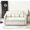 3 in1 pull out couch, Velvet sleeper sofa with Adjustable Backrest Side Pockets and Lumbar Pillows sofa bed for Living Room - 2 of 4