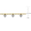 EVERLY JEWELRY | Yellow Plated Sterling Silver 1ct TGW Created White Sapphire Heart Station Necklace, 17 inc - 2 of 4