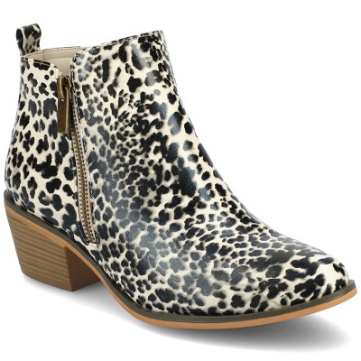 Leopard ankle boots target best sale