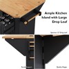56" Kitchen Island With Drop Leaf, Rolling Kitchen Cart On Wheels, Rolling Kitchen Table with Drawers, Mobile Kitchen Cart for Living Room - 4 of 4
