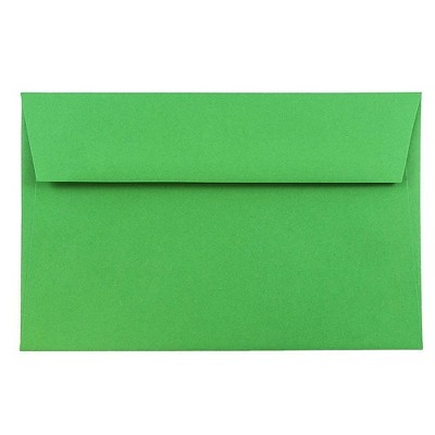 JAM Paper A9 Colored Invitation Envelopes 5.75 x 8.75 Green Recycled 98176