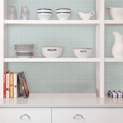 10.5'' W x 10.5'' L PVC Peel and Stick Subway Tile