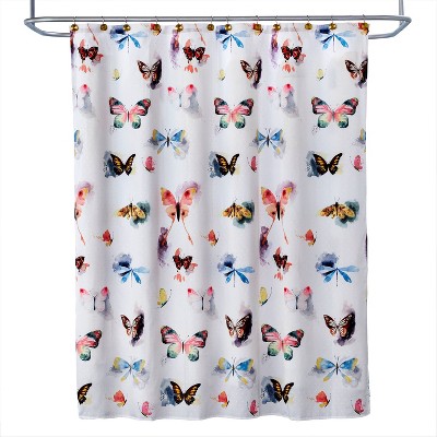 Butterfly Wishes Shower Curtain - SKL Home: Polyester Fabric, Machine Washable, Pressed Molded Design