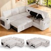 Dyonery sofa, with a pull-out bed, 5-seat sofa, adjustable backrest, storage space, small table and cup holder, tool-free assembly - 3 of 4
