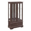 Lighted Glass Curio Cabinet with Adjustable Shelves - Elegant 2-Door Display Cabinet & Built-in Drawer, Includes Bulb - 2 of 4