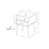 TIRAMISUBEST Slate Grey Contemporary Angled Nightstand-Modern Style with Metal Legs and Open Storage - 4 of 4