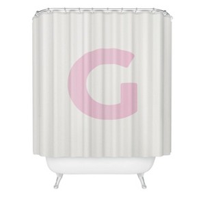 Deny Designs April Lane Art Block Monogram Shower Curtain - 1 of 3