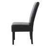 Christopher Knight Home Set of 2 Pertica Faux Leather Upholstered T Stitch Dining Chairs Midnight Black/Espresso - 4 of 4