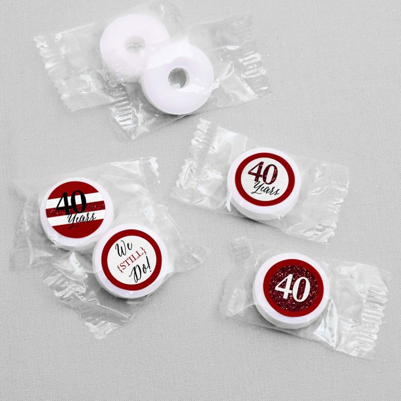 Big Dot of Happiness We Still Do - 40th Wedding Anniversary - Party Round Candy Sticker Favors - Labels Fits Chocolate Candy (1 sheet of 108), 3 of 6