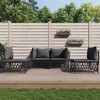 vidaXL Patio Furniture Set - 4-Piece Anthracite Steel Loveseat with Cushions - Outdoor Garden Lounge Chair Set - 2 of 4
