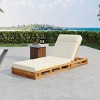Set of 2 Outdoor Wood Reclining Lounge Chairs with Water-Resistant Cushions, Adjustable Chaise Loungers for Poolside or Backyard-The Pop Home - 3 of 4