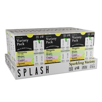 SPLASH Mixers Margarita-Mojito-Cosmo-Sposati Cocktail Variety Pack - Case of 6, 4-pack, 12 oz cans
