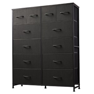 12-Drawer Tall Fabric Dresser with Wood Top and Steel Frame, Storage Chest of Drawers for Bedroom, Closet - 1 of 4