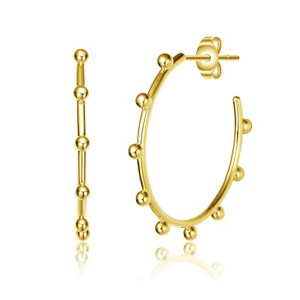 Guili 14K Gold Plated Open Hoop Earrings, Featuring a Sleek and Minimalist Design for Stylish Jewelry Lovers and Modern Everyday Elegance - 1 of 2