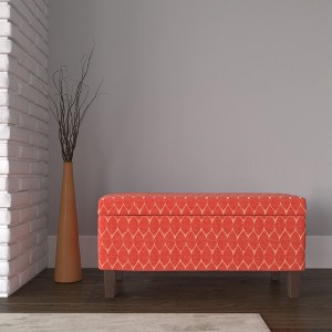 Large Textured Storage Bench - Orange - HomePop