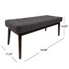 FURNIinspire Ottomans And Benches Mid Century Bedroom Bench Living Room Ottoman Entryway Bench Upholstered Long Ottoman, Grey, 44"*17.25"*16" - 3 of 4