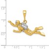 Black Bow Jewelry 14k Yellow Gold and White Rhodium Two Tone Scuba Diver Pendant - 4 of 4