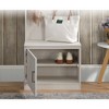 NicBex Hall Tree with Bench and Shoe Storage Country Style Coat Rack with 6 Hooks, Storage Cabinet for Entrance, Corridor, Living Room, White - 2 of 4