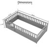 Lyngins French Twin Size Bed Frame, Pine Children's Floor Bed Frame with Super High Security Barrier & Door, Montessori Wooden Toddler Bed - 4 of 4