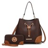 MKF Collection Candice Color Block Bucket Bag with matching Wallet by Mia K - 2 of 4