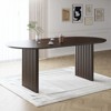 PexFix 79" x 33.5" Dining Table Wood Oval Kitchen Table with Scratch-Resistant Top & Striped Legs Modern Farmhouse for Living Room Kitchen Walnut - 3 of 4