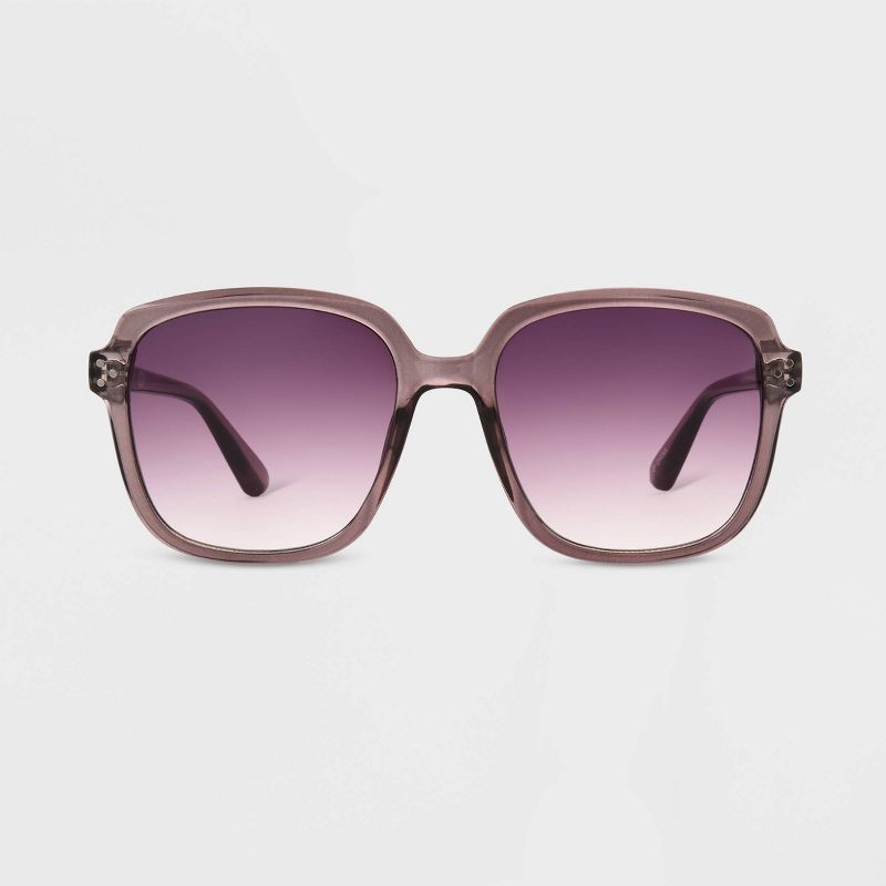 Women&#39;s Shiny Plastic Square Sunglasses- Universal Thread&#8482; Purple, 1 of 4
