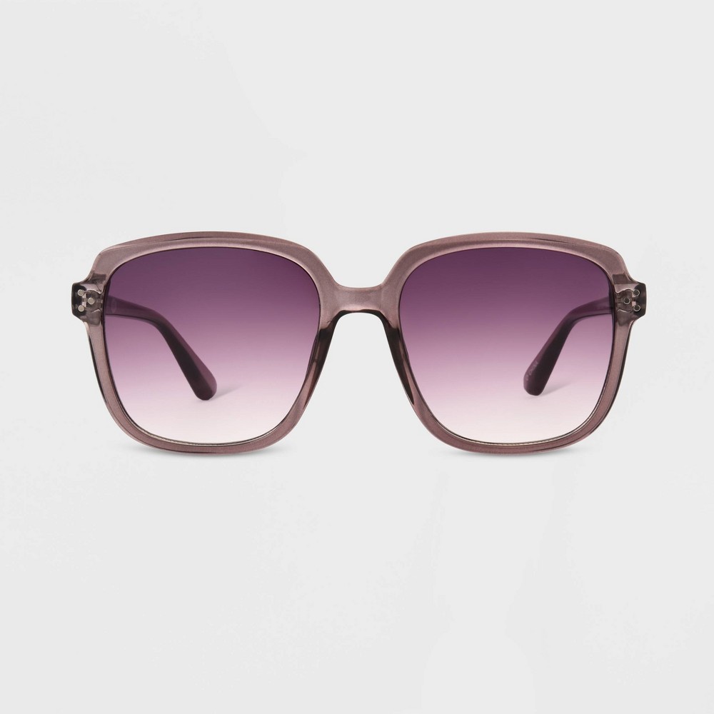 Photos - Sunglasses Women's Shiny Plastic Square - Universal Thread™ Purple