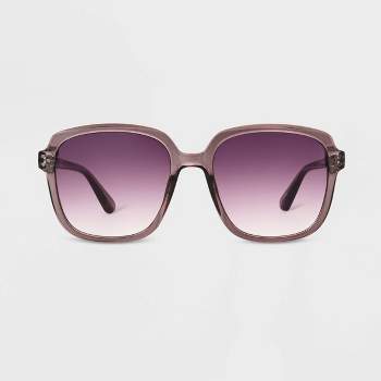 Women's Shiny Plastic Square Sunglasses- Universal Thread™ Purple
