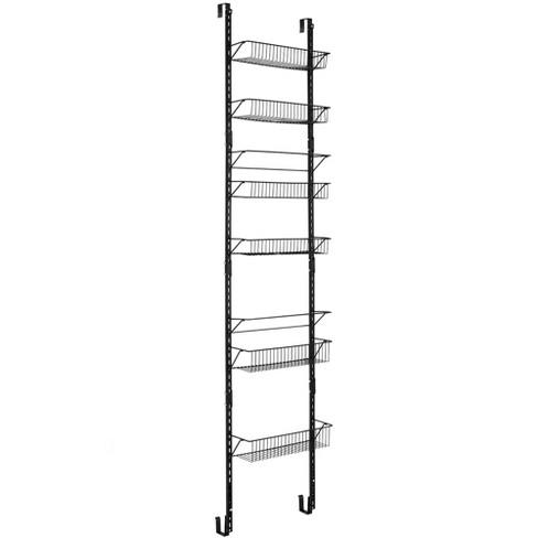 Mefirt Over The Door Pantry Organizer, Pantry Hanging Storage and  Organization, 6 Adjustable Baskets Heavy-Duty Metal Wall Mount Spice Rack  for
