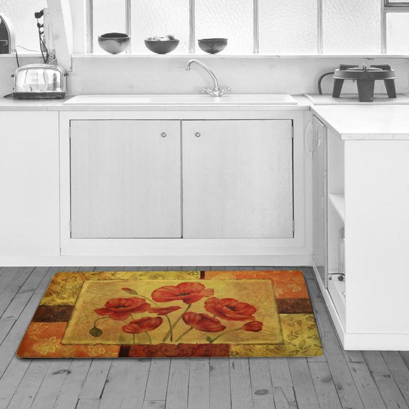 J&V TEXTILES 18" X 30" Cushioned Kitchen Floor Standing Mat (Jacobean Poppy), 3 of 6