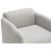 CAVINAS Modern Accent Chair with Waved Arms & Metal Decoration, Teddy Fabric Upholstered Armchair for Living Room, Bedroom, Office - 4 of 4