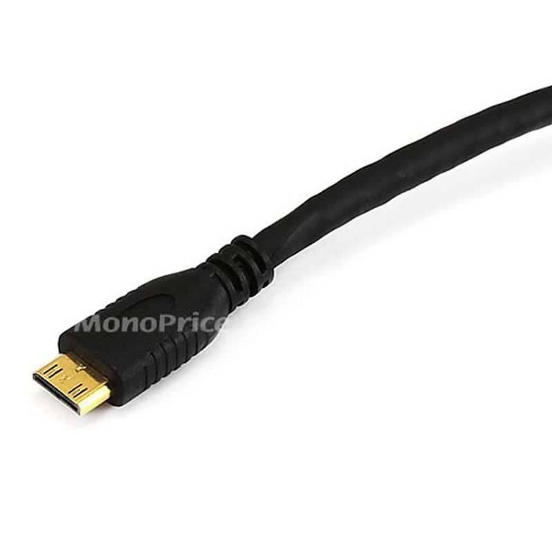 Monoprice Standard HDMI Cable - 10 Feet - Black | With HDMI Mini Connector, 1080i @ 60Hz, 4.95Gbps, 30AWG, 2 of 4