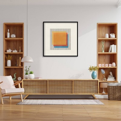 Mid-Century Modern Abstract Squares Framed Wall Art Print