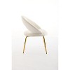 CAVINAS Velvet Fabric Accent Chairs with Curved Backrest,Modern Armless Chair with Golden Metal Legs,Accent Chair for Living Room - 4 of 4