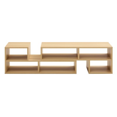GlasFlength TV Stands and Consoles Modular L Shaped Entertainment Center with Open Shelves for Living Room, Beige, 47.2"*12"*13.4"