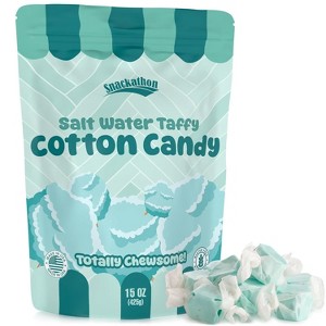 Snackathon Salt Water Taffy Single Flavor, Cotton Candy, 15 Ounce - 1 of 4