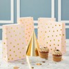 Blue Panda 24 Pack Party Favor Bags for Kids Birthday, Bridal Shower, Wedding, Pink & Gold Polka Dot, 5.5x8.6x3 in - 2 of 4