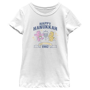 Girl's Care Bears Best Friend Bear and Funshine Bear Happy Hanukkah T-Shirt - 1 of 4