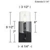 360 Lighting Sitara Modern Wall Light Sconce Matte Black Hardwire 4 1/4" Fixture Cylinder Clear Glass for Bedroom Bathroom Vanity - image 4 of 4