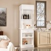 FUFU&GAGA White Tall Storage Display Cabinet,Ornate Spindle Column with Drawer/Shelves,Home Multi-Layer Cabinet for Kitchen,Coffee Bar & Dining Room - 3 of 4