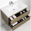 35.4" Wall-Mounted Bathroom Vanity with White Resin Sink, Soft-Close Doors & Open Back Design – Modern Floating Timber Cabinet - 2 of 4