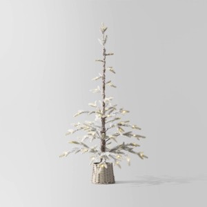 Pre-lit Flocked Balsam Fir Artificial Christmas Tree with Basket Base Warm White LED Lights - Wondershop™ - 1 of 4