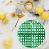 Angela Minca Watercolor green grid Cutting Board - Round - 2 of 3