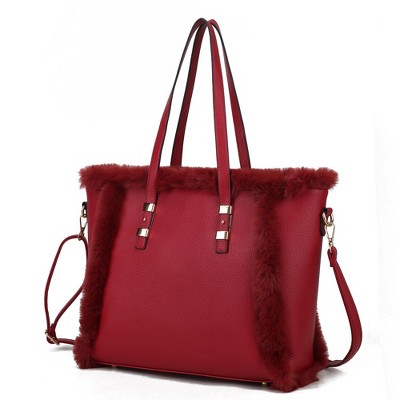 MKF Collection Liza Vegan Leather with faux fur Women’s Tote Bag by Mia K