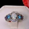 Riley Statement Ring White Fire Opal Purple Blue Cz Womens Ginger Lyne Collection - 4 of 4