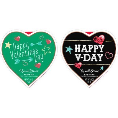 Russell Stover Valentine's Assorted Chocolates Chalkboard Heart - 1.5oz (Packaging May Vary)